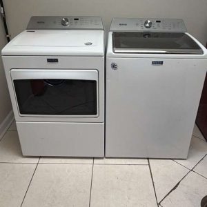 Maytag Washer & Dryer Set – Large Capacity Top Load Washer + Electric Dryer
