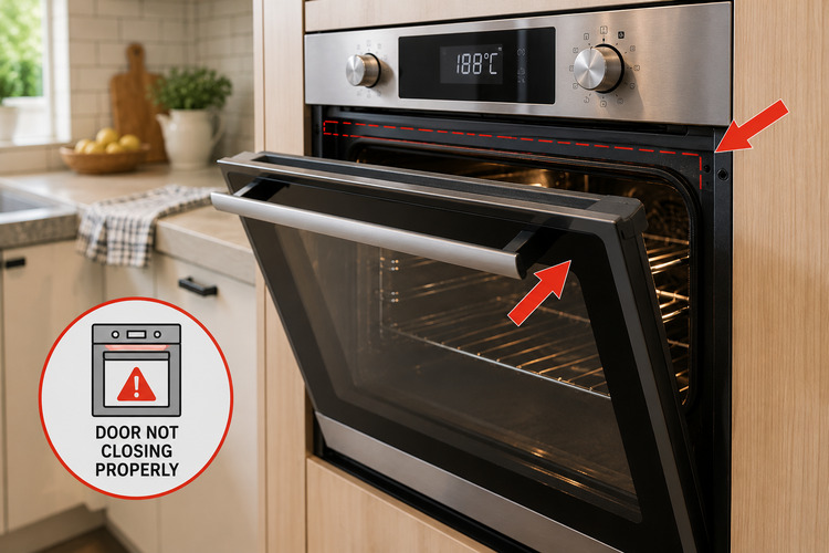 Oven door repair technician fixing oven in Conyers GA
